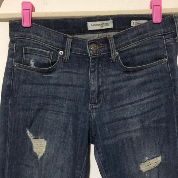 Banana Republic Distressed Skinny Ankle Jeans 27 - Picture 2 of 7